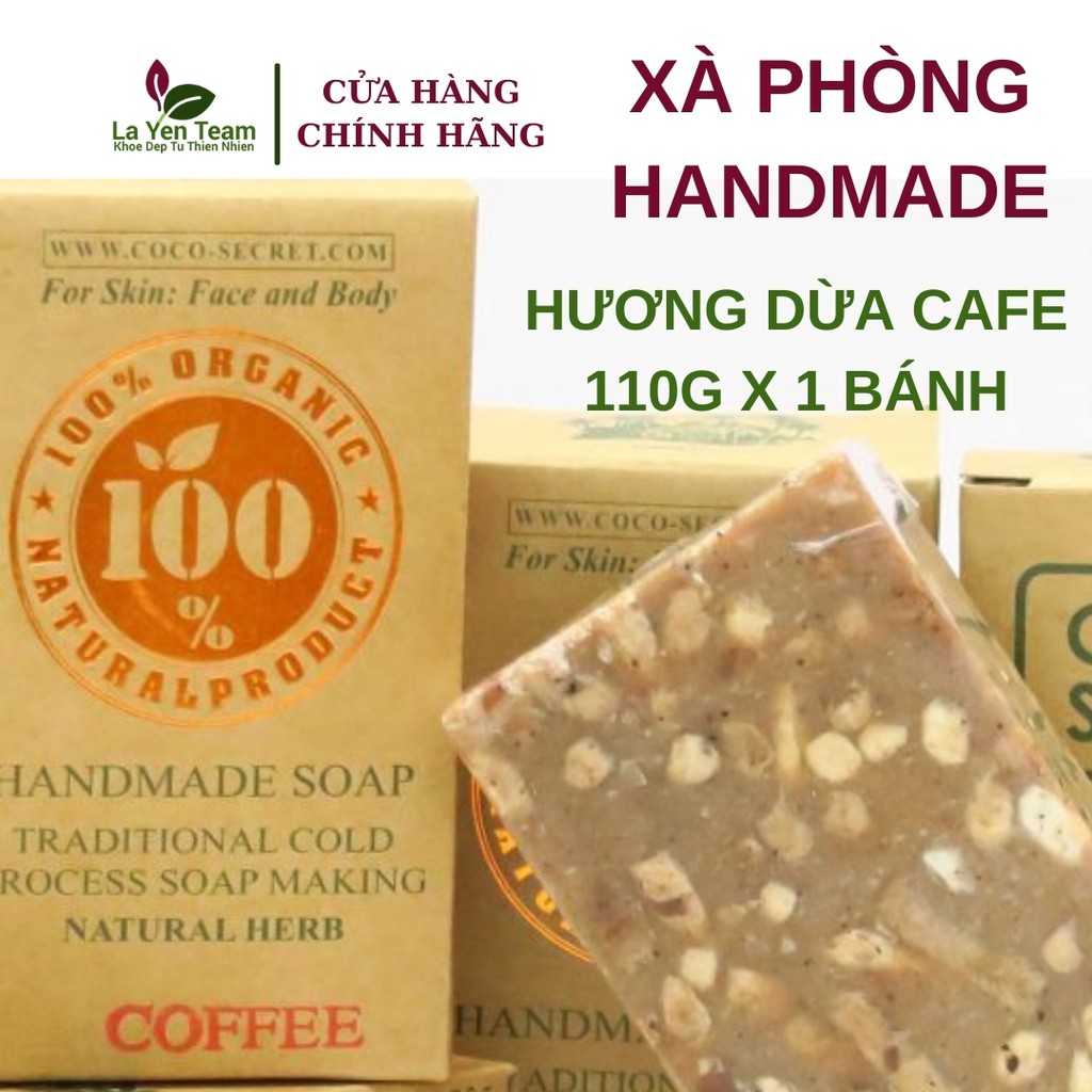 Xà Phòng Tinh Dầu Dừa Hand-Made  Coco-Secret Dưỡng ẩm và tẩy tế bào chết cho da 110g