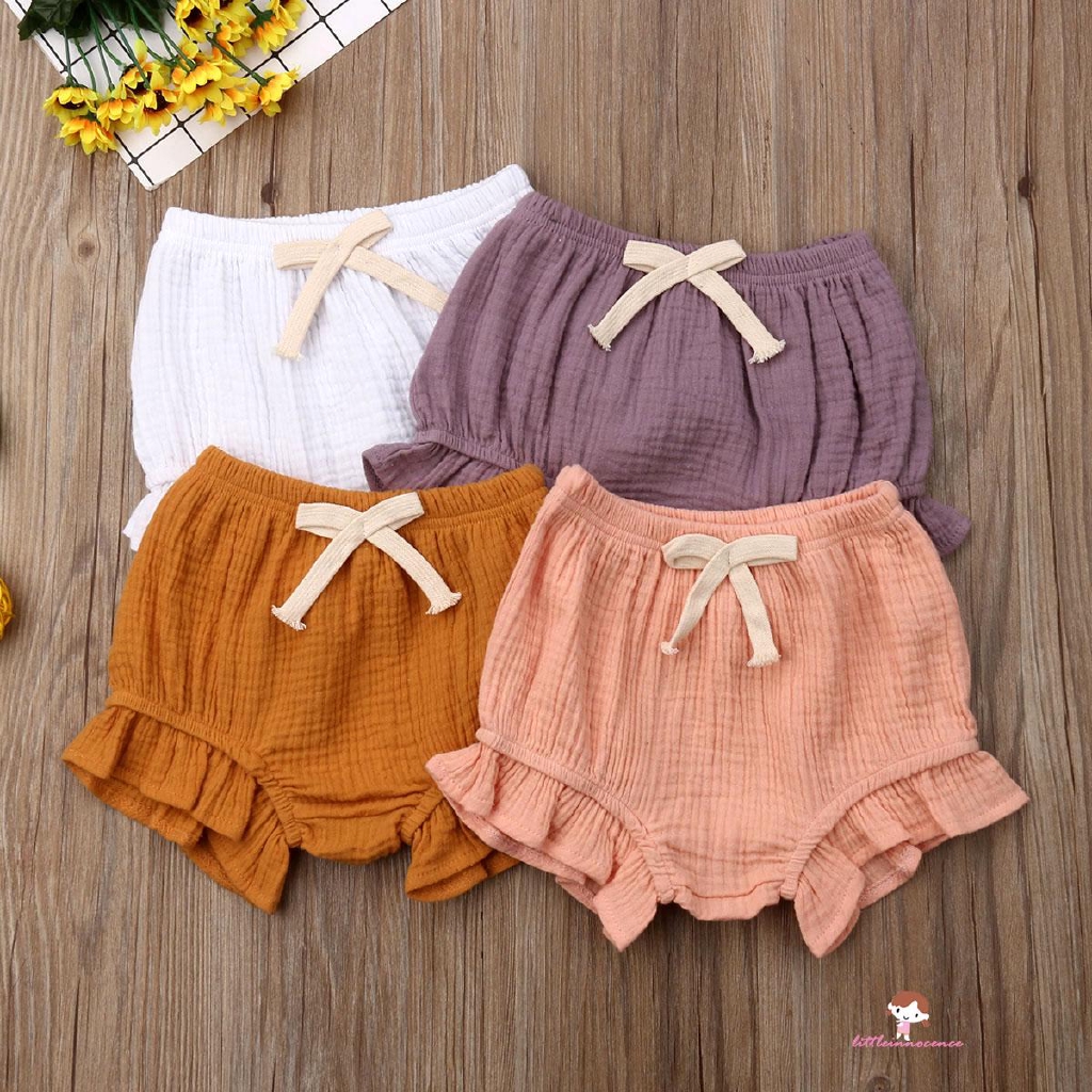 ❤XZQ-0-18m Baby Girl Cotton Ruffle Shorts PP Pants Nappy Diaper Covers Bloomers