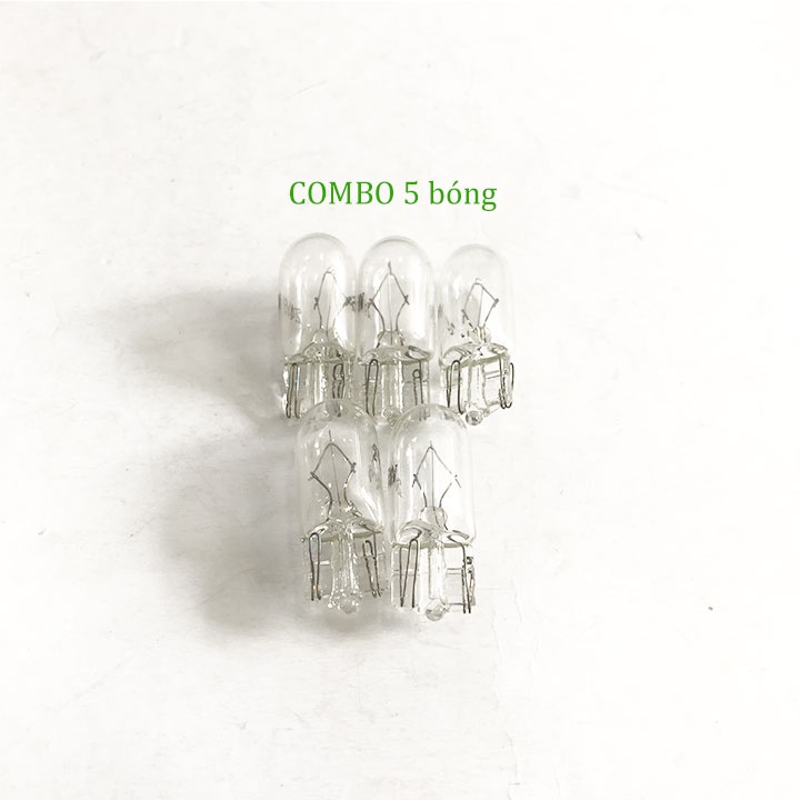 Bóng đèn T10 12V 5W hoặc 24V 5W sợi tóc Halogen lắp cho ô tô xe máy