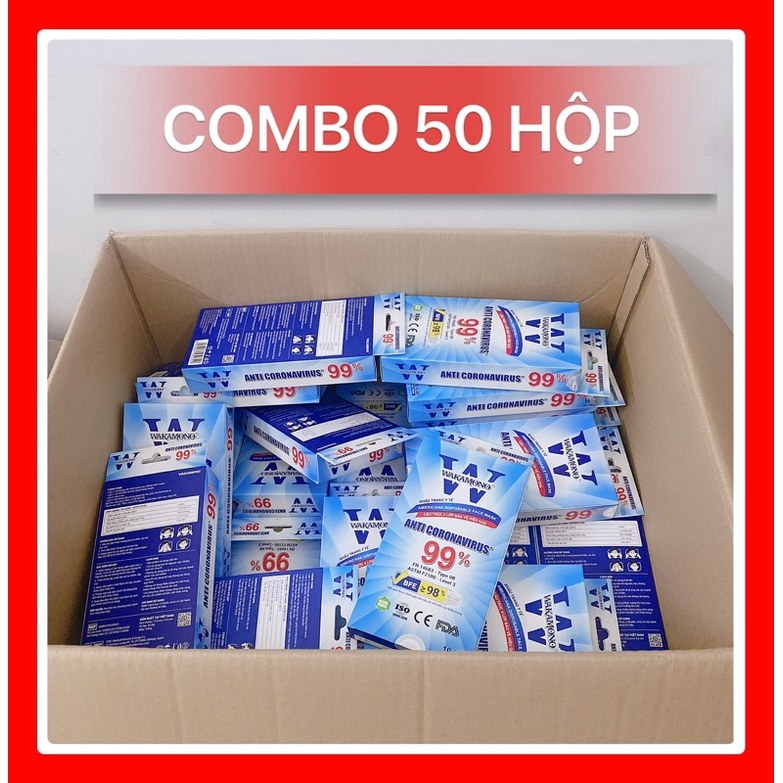 [COMBO 50 HỘP] KHẨU TRANG Y TẾ WAKAMONO VIỆT NAM