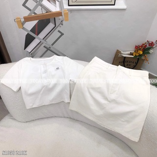 Set áo croptop chân váy chữ a today style s1958 sang chảnh