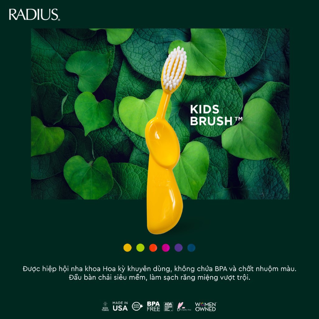 Bàn Chải Siêu Mềm Cho Bé Từ 6 Tuổi Radius Kidz Tooothbrush