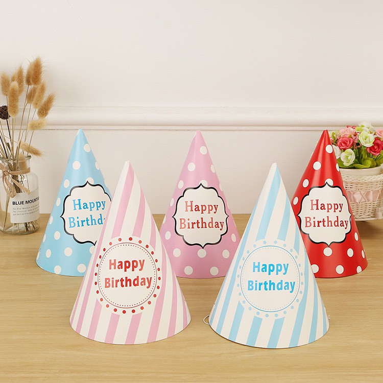 MŨ SINH NHẬT bé trai/gái kích thước cao 20cm, đường kính 15 cm