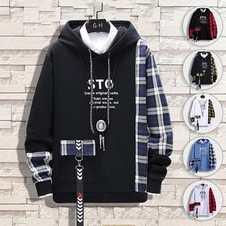 Áo Hoodies Nỉ Nam Thu Đông STO Phối Kẻ Sọc Có Mũ Trùm Đầu Thời Trang ZENKODLMEN AO TOP NAM 122