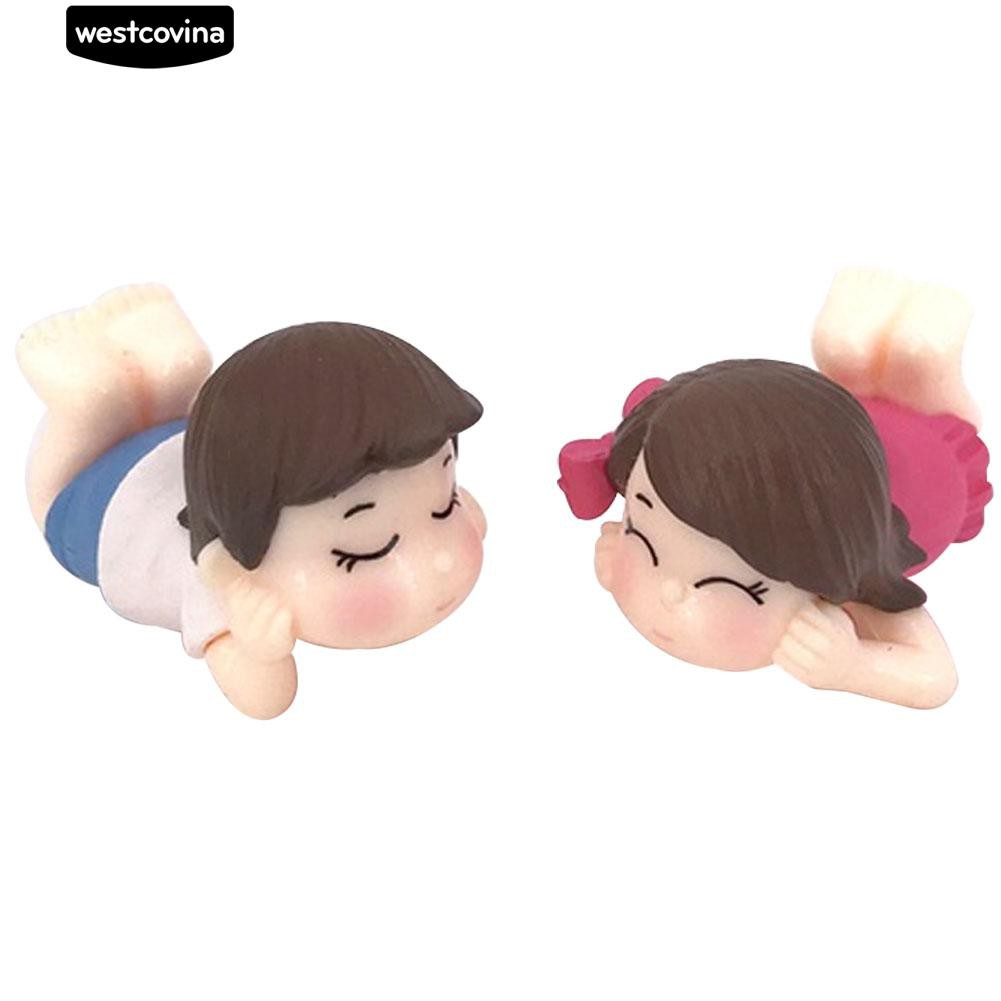 Set 2 Tượng Cặp Đôi Mini Dễ Thương Cho Trang Trí