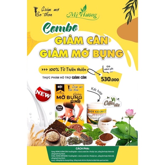 Bột Ngũ Cốc Hỗ Trợ Giảm Mỡ Bụng Mị Hương gói 250gram