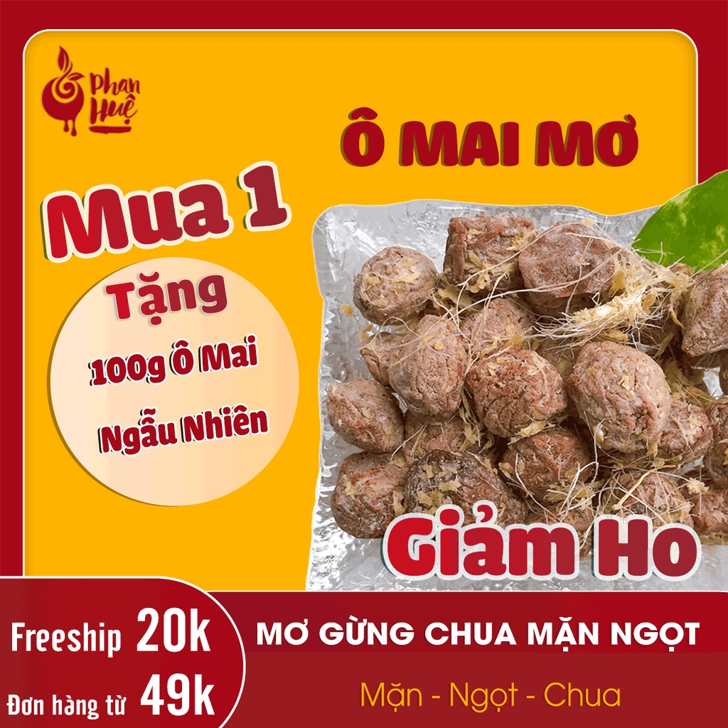 Ô mai xí muội mơ gừng chua mặn ngọt Phan Huệ đặc biệt. Mơ miền bắc chọn lọc. Đặc sản Hà Nội.