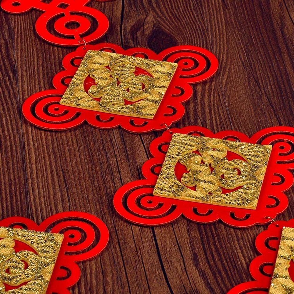 Set 2 Dây Treo Cửa Trang Trí Năm Mới Bằng Vải Không Dệt