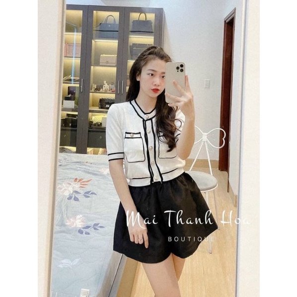 Áo len viền túi ngực hàng QC