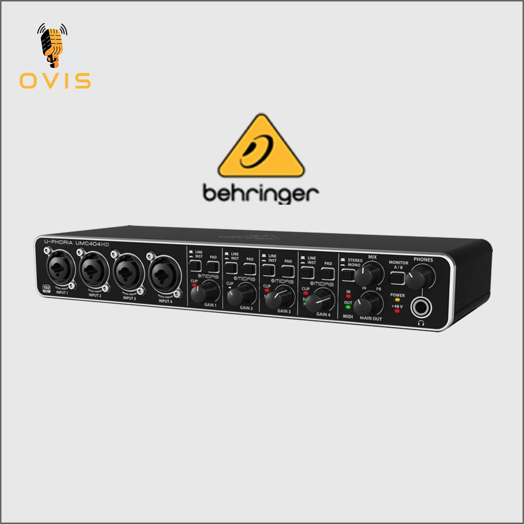 Behringer U-Phoria UMC404HD | Sound Card Thu Âm 4 Cổng Chuyên Nghiệp