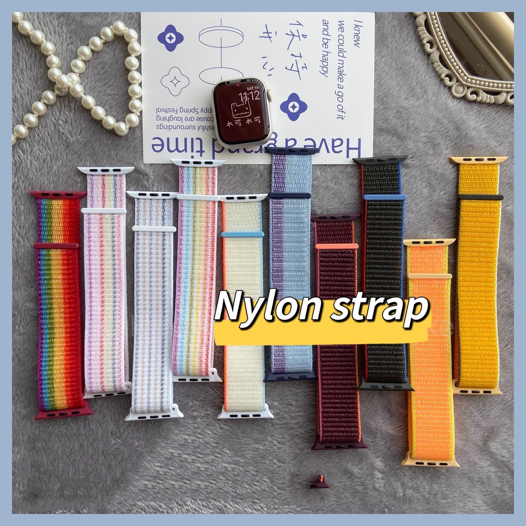 Dây Đeo nylon Cho Đồng Hồ Thông Minh Apple Iwatch 3 4 5 6 7 8 ultra se T500 HT99 X8 DT7 W17 W27 PRO MAX 7pro h11 h10 mt8 45mm 49mm