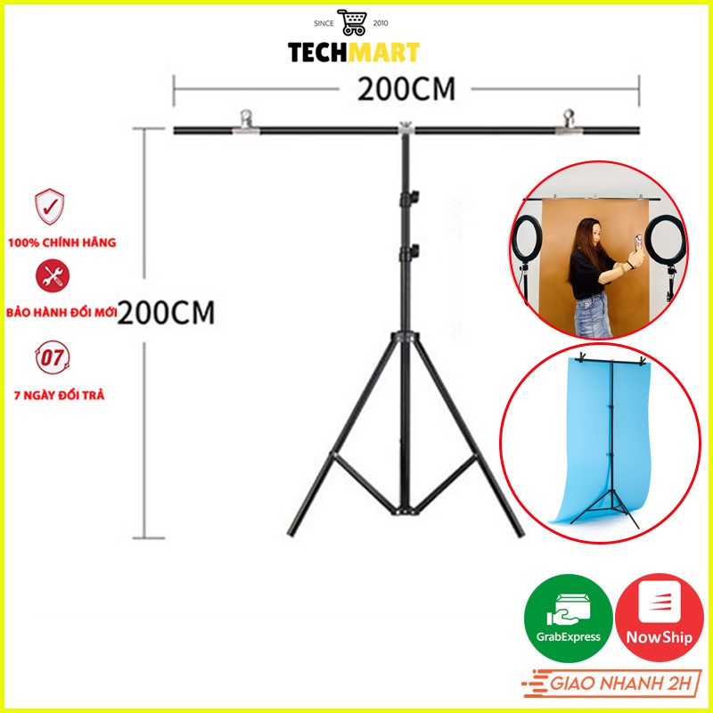 Khung chữ T treo phông nền chụp ảnh, livestream kích thước 2x2m (tặng kẹp)