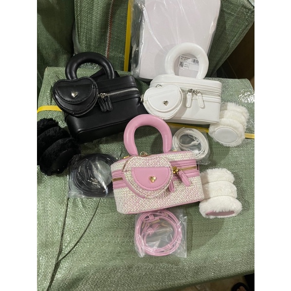 Sét 3 Túi pê rô cốp dạ kèm ví nhỏ trái tim siêu hót 2020 chuẩn xuất xịn 0137#