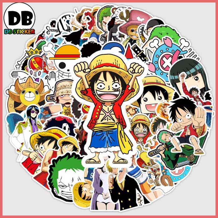 [Set 50 Cái] Sticker One Piece cute dán trang trí laptop, mũ nón bảo hiểm, vali, xe tay ga, ván trượt - DB.011