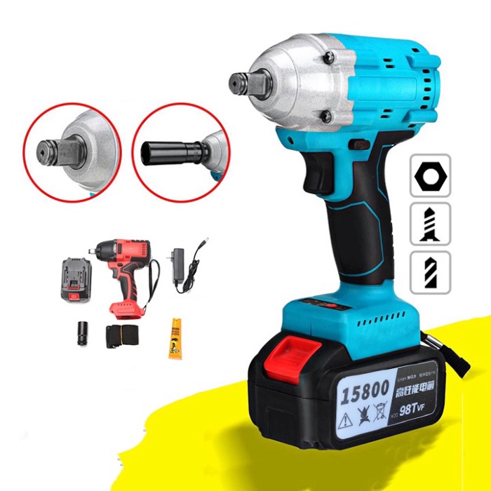 MÁY MỞ ỐC BULONG KETEWE KÈM PHỤ KIỆN DÙNG PIN 10 CELL