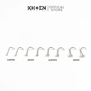 (1 Chiếc) Khuyên Mũi chân Cong chữ C đá chấu - Khoen store