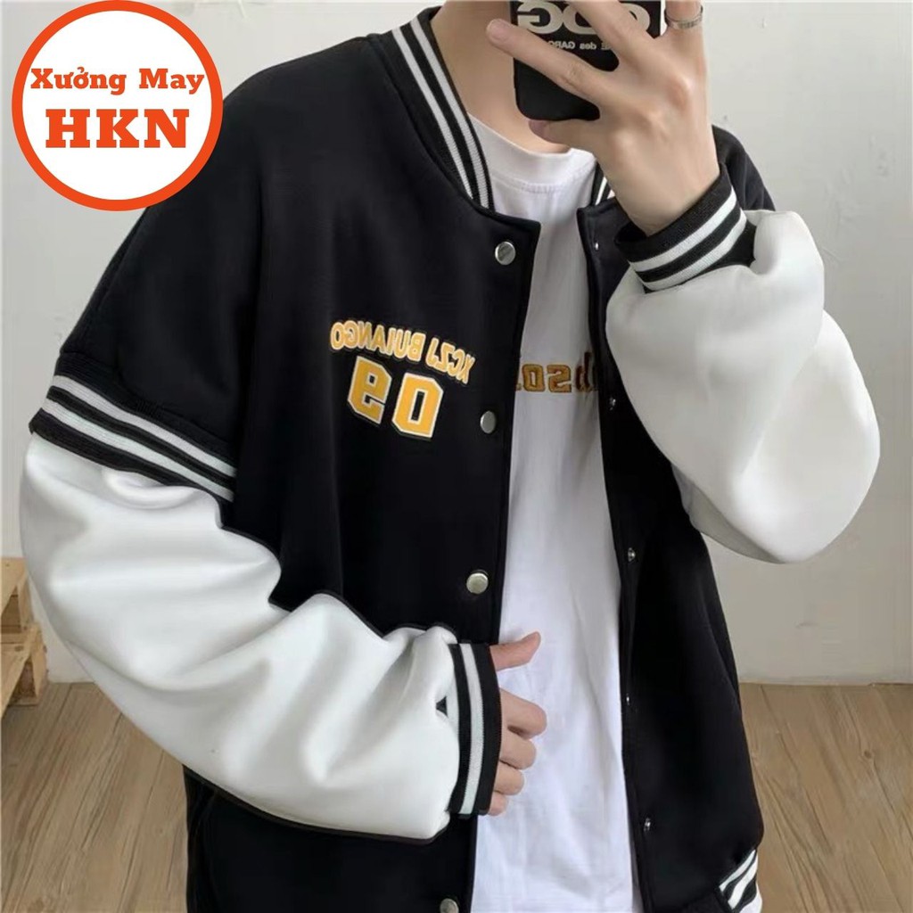 Áo Khoác Bomber Nam Nữ Kay 09 Unisex Tay Da Phong Cách Mã 001 Xưởng May HKN