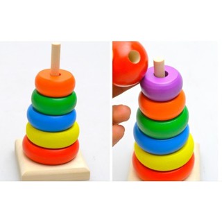 Tháp cầu vồng - Tháp xếp chồng gỗ size nhỏ cho bé