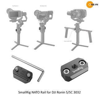 SmallRig NATO Rail gắn hông gimbal DJI Ronin S/SC 3032 cho ốc 1/4