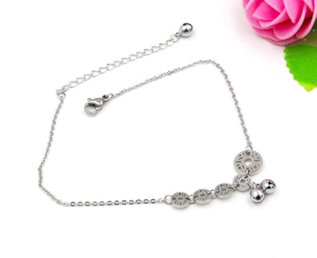 Lắc chân titan nữ kim tiền 2 chuông LCZ134 | BigBuy360 - bigbuy360.vn