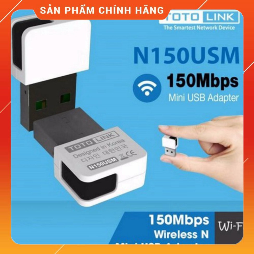 (Chính Hãng) Bộ Thu Wifi TOTOLINK  150USM - USB Wifi Nano Chuẩn N Tốc Độ 150Mbps