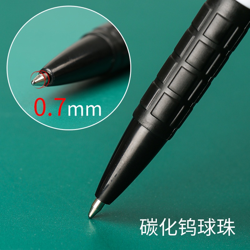 Bút bi ngòi 0.7mm đầu bấm thiết kế chống trượt tiện dụng Deli