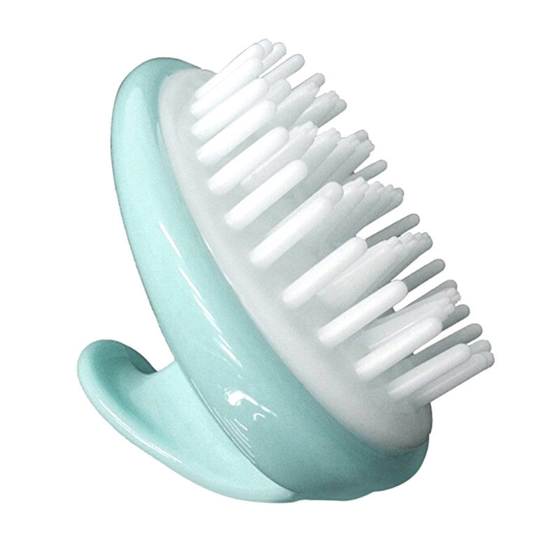 [Hàng mới về] Bàn chải mát xa da đầu bằng silicon mềm mại màu xanh lá cây