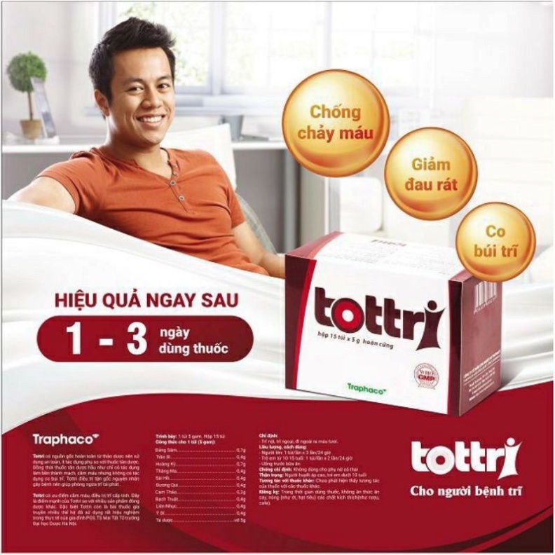 [Chính hãng] Tottri dạng viên nang - hỗ trợ cho người bệnh trĩ, táo bón -  Tot Tri Traphaco từ chất xơ hòa tan