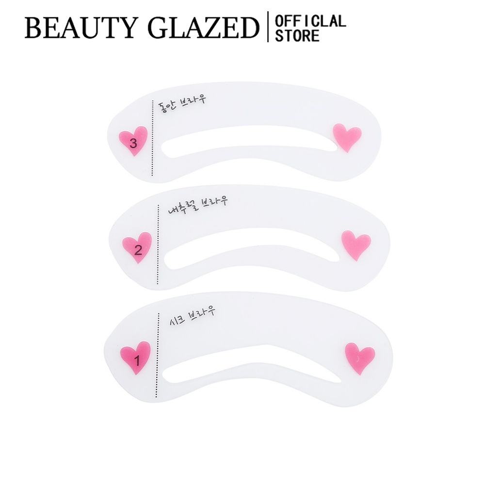 Bộ 3 khuôn kẻ lông mày BEAUTY GLAZED phong cách Hàn Quốc | BigBuy360 - bigbuy360.vn