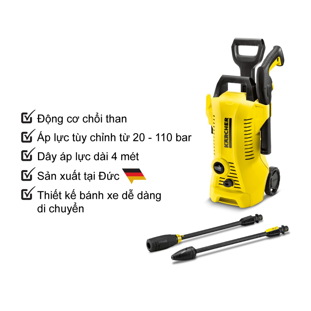 (Sản xuất Đức) Máy phun rửa áp lực cao Karcher K2 full control