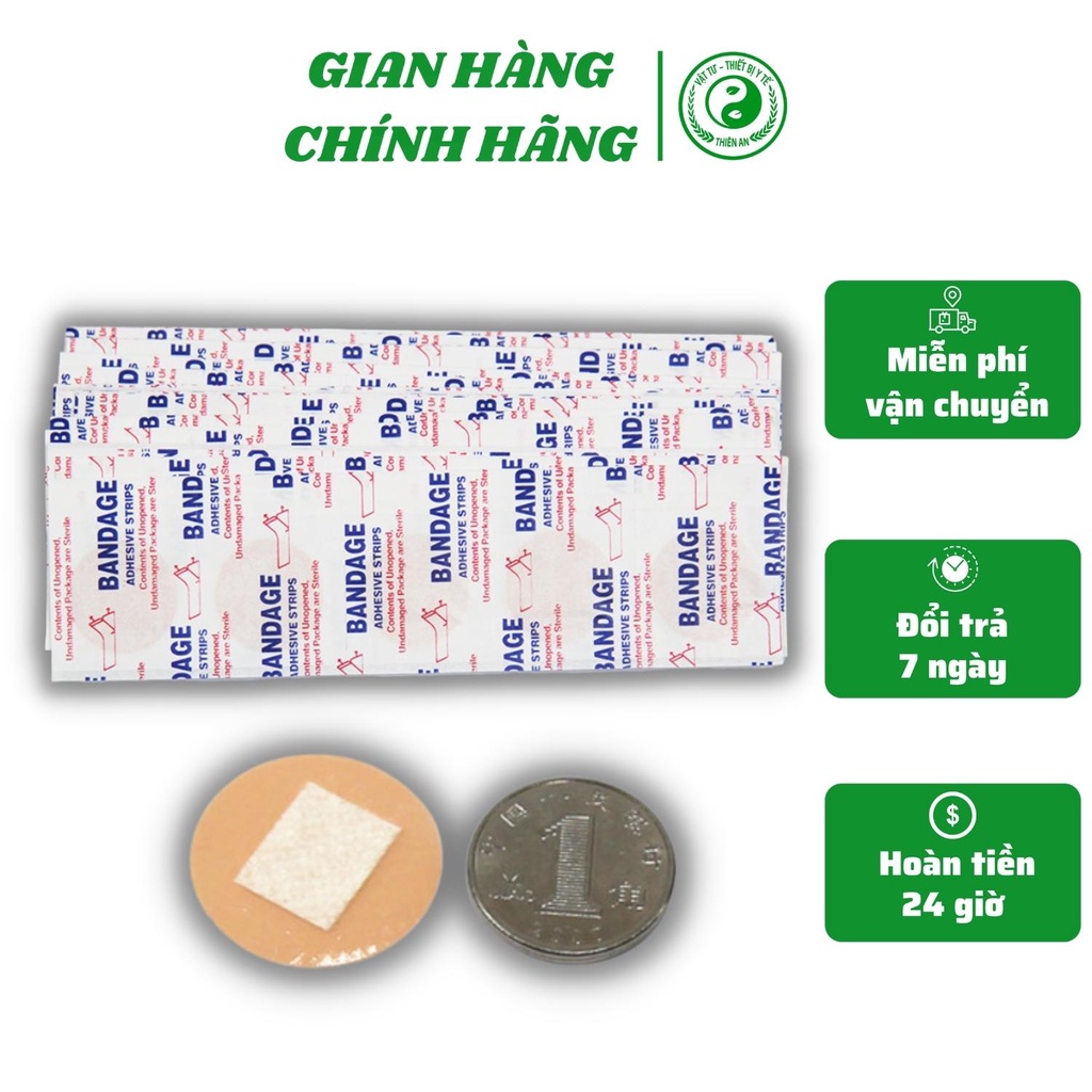 Combo 100 miếng dán tròn thẩm mỹ Bandage- An toàn- vô khuẩn- Dùng cho cấy chỉ và chăm sóc vết thương nhỏ