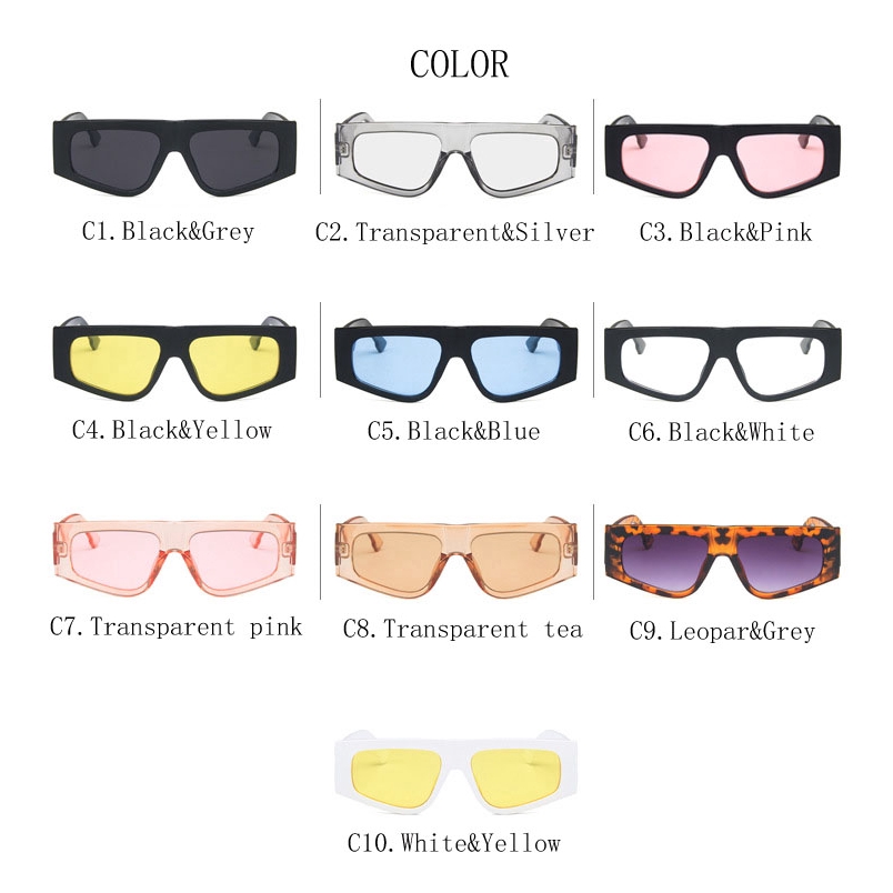 Samjune Square Sunglasses Women Flat Top Vintage Eyewear