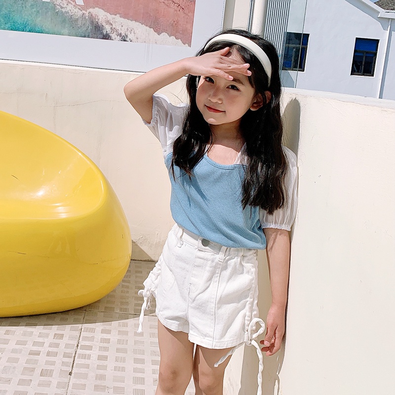 Áo Chiffon Dệt Kim Tay Phồng Cổ Vuông Phong Cách Retro Dành Cho Nữ