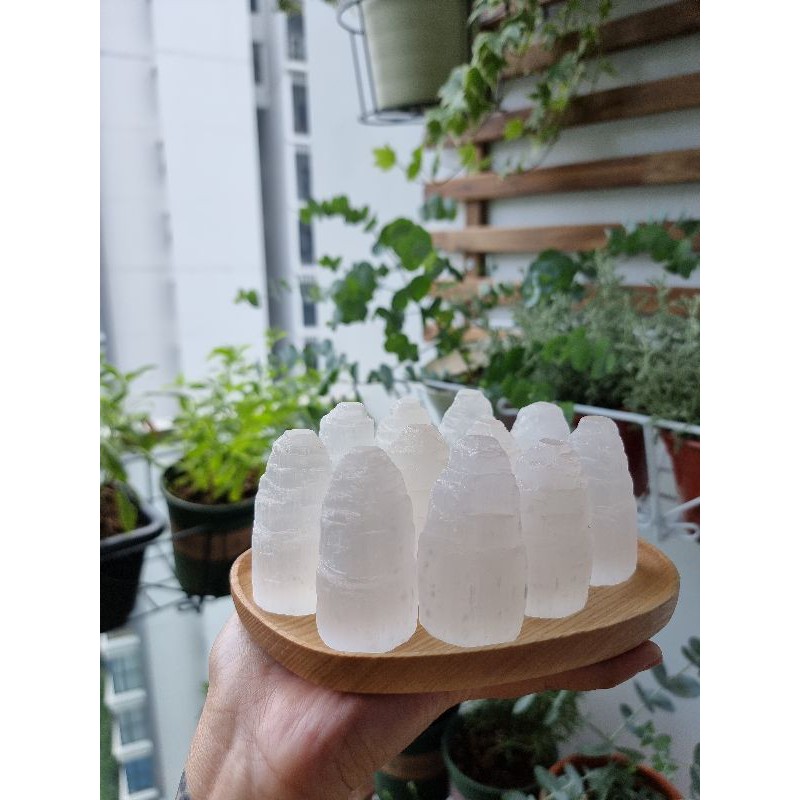 Tháp Selenite size nhỏ dùng thanh tẩy, khuếch đại năng lượng