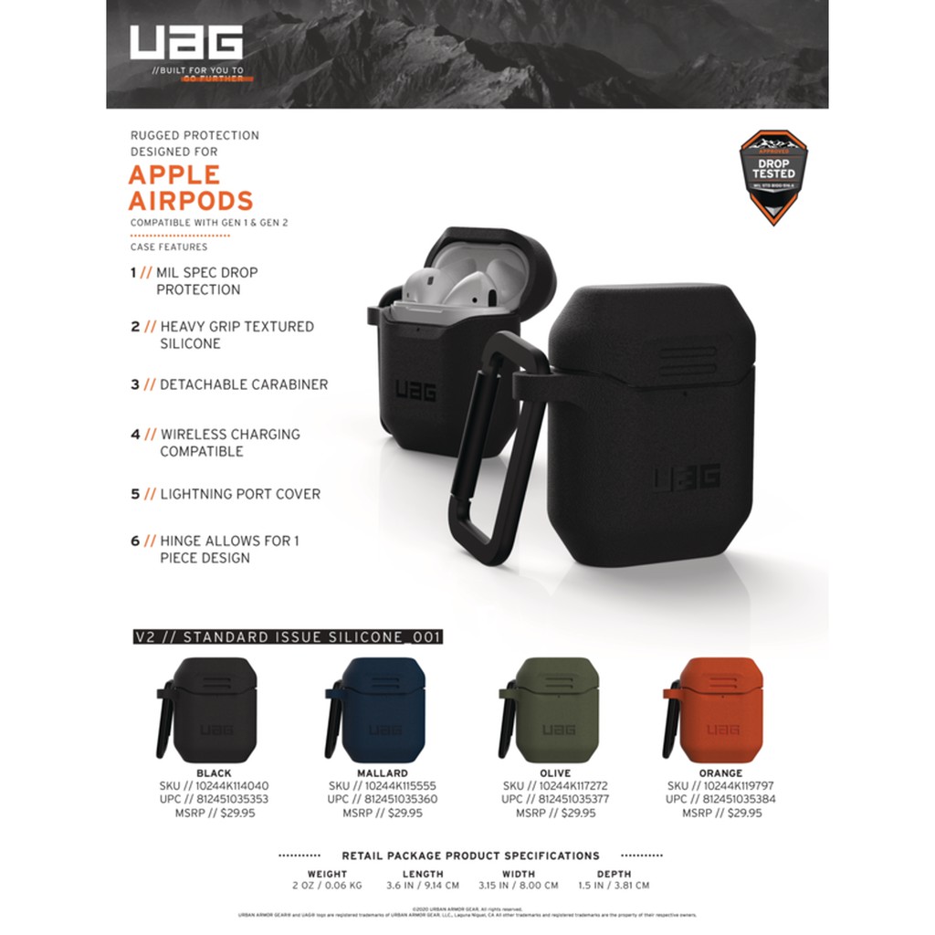 Ốp dẻo UAG Silicon V2 cho AirPods Gen 1/2