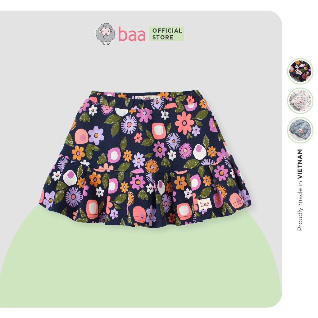 Váy tennis cho bé BAA BABY xếp ly có quần trong cho bé gái từ 1 tuổi - 7 tuổi - GT-CV15N-01