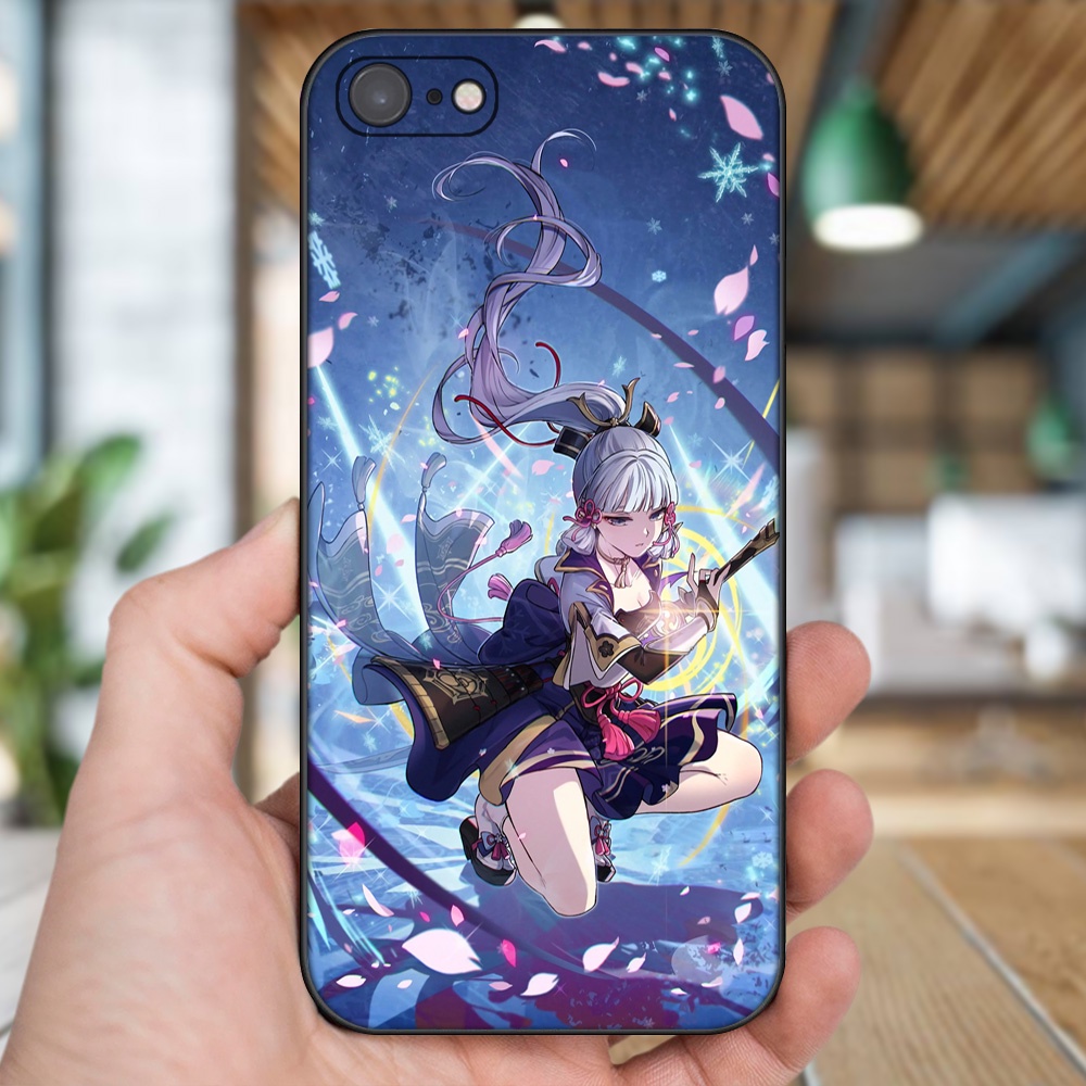 Ốp lưng iPhone 7, 8 dẻo đen cạnh vuông in hình Ayaka Genshin Impact
