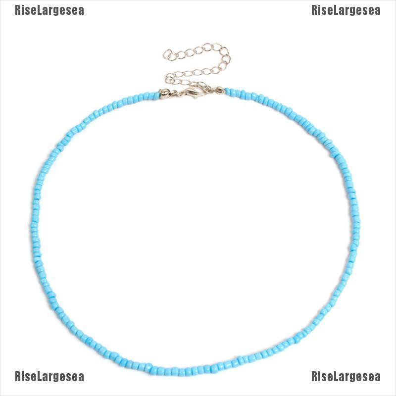 Vòng Cổ Choker Chuỗi Hạt Cầu Vồng Phong Cách Bohemian