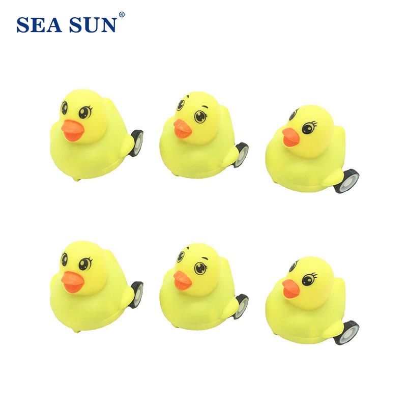 Đồ chơi xe kéo SEA SUN TOYS hình chú vịt vàng hoạt hình dễ thương độc đáo cho bé