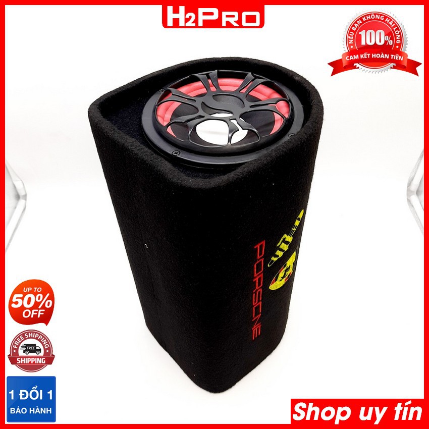 Loa bluetooth karaoke cỡ số 6 H2PRO USB-Thẻ nhớ, có jack cắm mic, loa gầm ô tô nghe nhạc hay điện 220V-110V-24V-12V