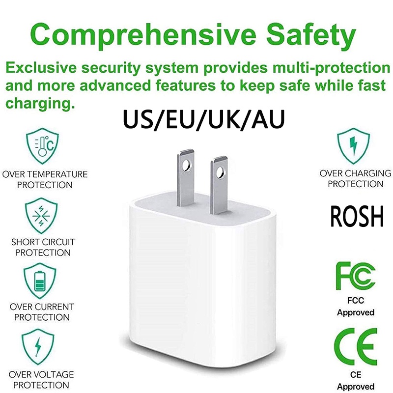 Củ Sạc Nhanh 20W USB C PD Cho iPhone 12 11 Pro Max Xr iPad