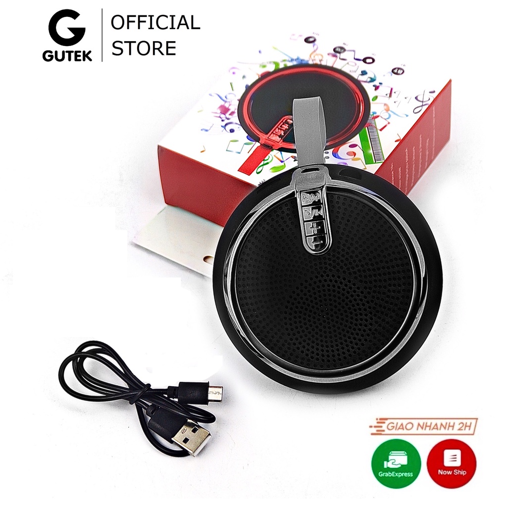 Loa bluetooth mini không dây Gutek BS119 nghe nhạc kết nối 2 loa có móc treo nhỏ gọn hỗ trợ thẻ nhớ cổng 3.5mm