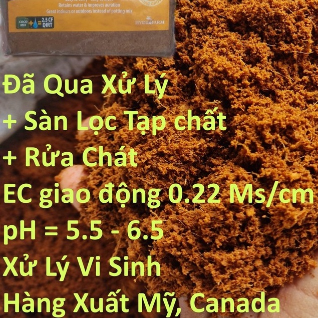 Mụn Xơ Dừa Đã Qua Xử Lý Coco Coir Mix, Mụn dừa GROW IT Giá Thể Trồng Cây, hàng chuẩn xuất khẩu