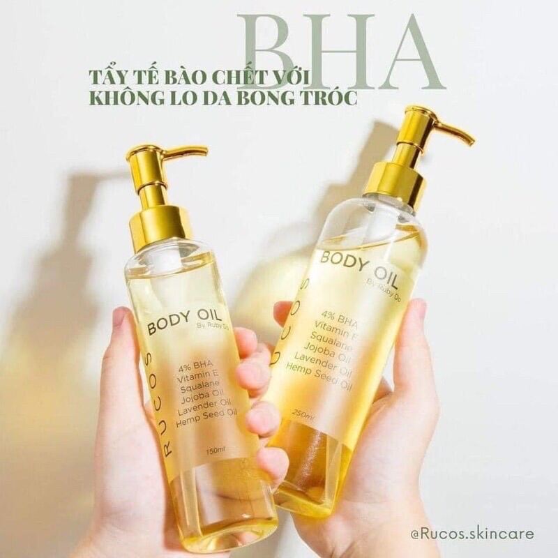 Body oil dưỡng căng bóng da body chứa 4% BHA giúp da trắng sáng căng bóng mịn màng, thấm nhanh không bêt rít | BigBuy360 - bigbuy360.vn