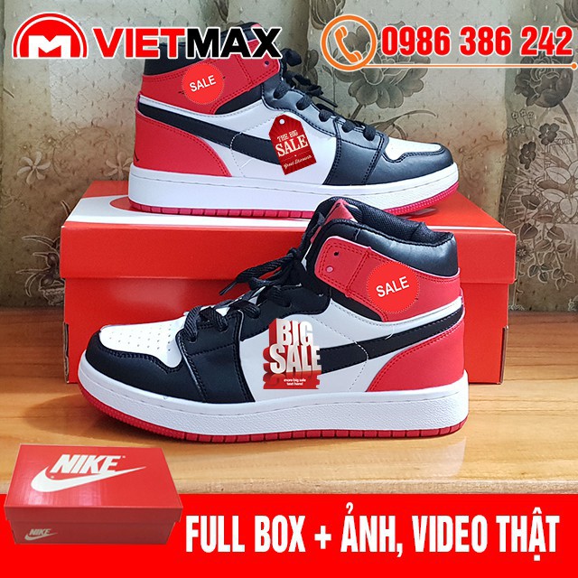 [Mã FAMAYMA2 giảm 10K đơn 50K] 🎁 [FREE SHIP + BOX] Giày Thể Thao AJ1 Jordan 1 Đen Đỏ Cao Cổ Hàng Chất Lượng