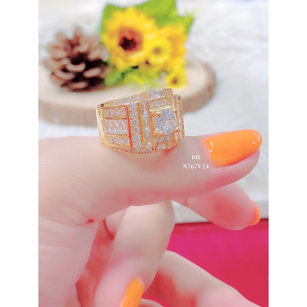 UHA - Nhẫn nam đính xoàn xi kim cao cấp (giá tốt nhất) N767