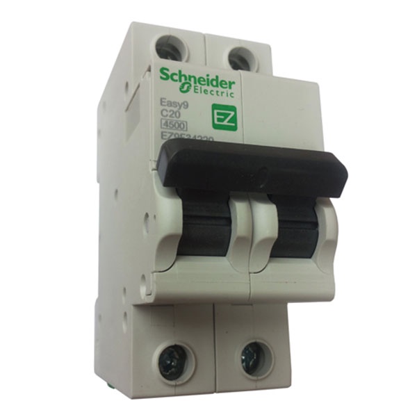 Cầu dao tự động Schneider EZ9F34263 2P 63A 4.5kA C Curve Easy9 | Aptomat bảo vệ quá tải Schneider EZ9F34263