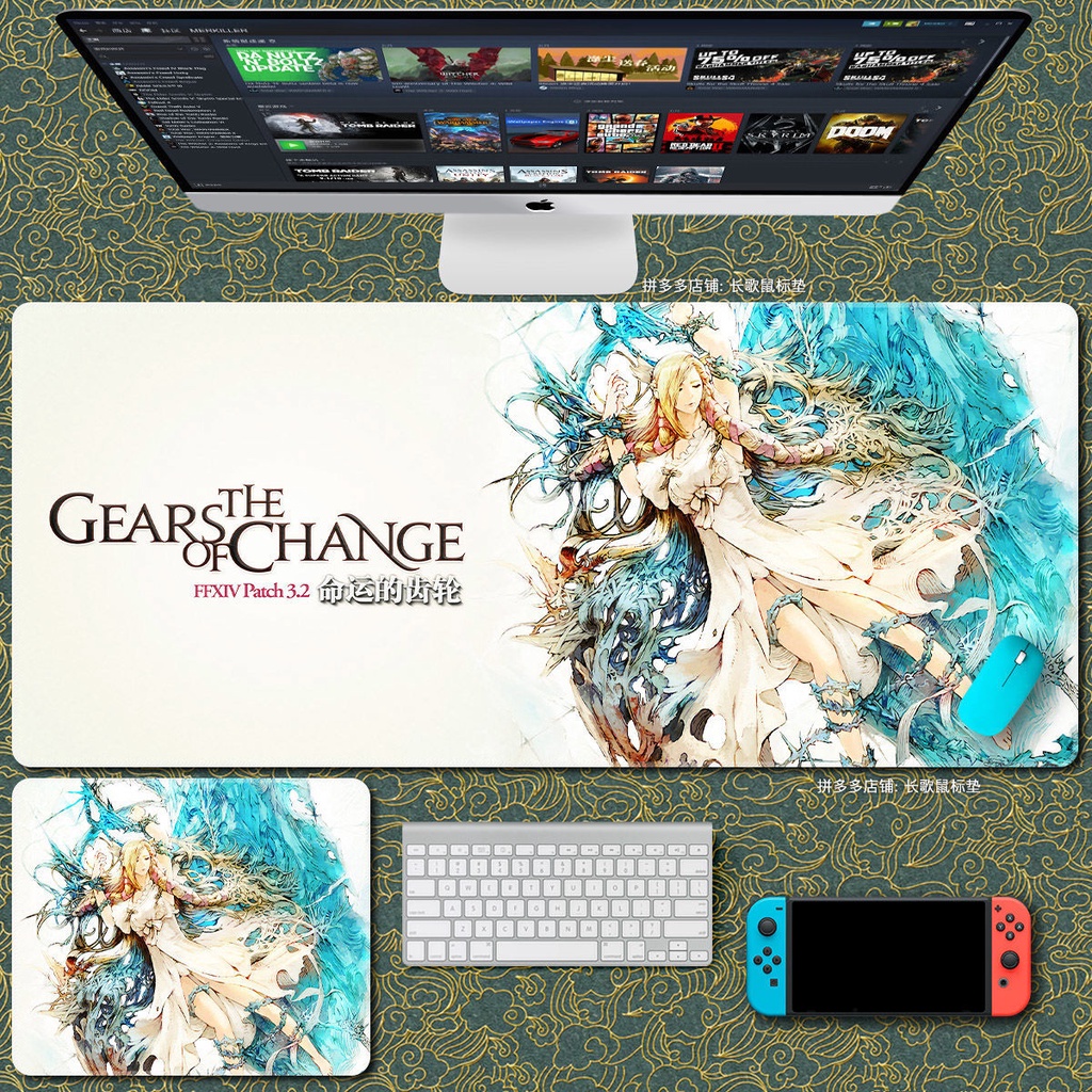 Tấm Lót Chuột Và Bàn Phím Máy Tính 14 Kích Thước Ngoại Cỡ ff14 700x300