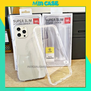ỐP LƯNG SUPER SLIM TRONG SUỐT DÀNH CHO IPHONE - LOẠI CAO CẤP ÔM SÁT ĐIỆN THOẠI - KHÔNG Ố VÀNG - BẢO VỆ CAMERA