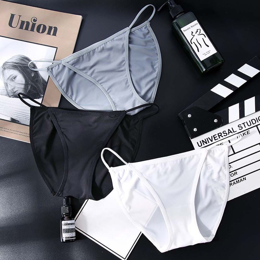 Quần Lót Cotton Lụa Lạnh Mỏng Không Đường May Lưng Thấp Màu Sắc Đa Dạng Cho Nữ